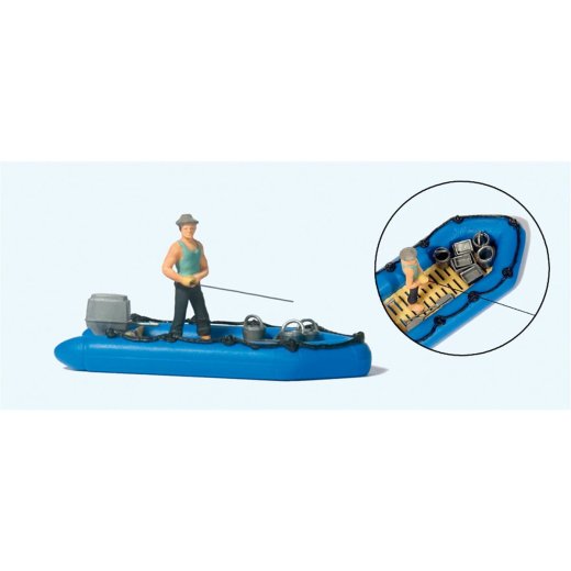 Preiser 10687 - H0 Angler im Schlauchboot