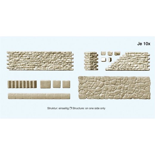 Preiser 18219 - H0 Gehweg und Bruchsteinmauer: 1