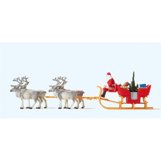 Preiser 30399 - H0 Weihnachtsschlitten mit 4 Rentieren