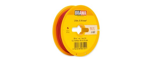 Brawa 3152 - Litze 0,14 mm&sup2;, rot Ep.