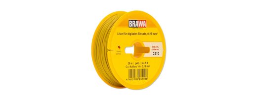 Brawa 3210 - Litze f&uuml;r digitalen Einsatz, 0,25 mm&sup2;, gelb Ep.