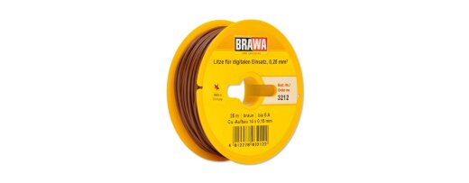 Brawa 3212 - Litze f&uuml;r digitalen Einsatz, 0,25 mm&sup2;, braun Ep.