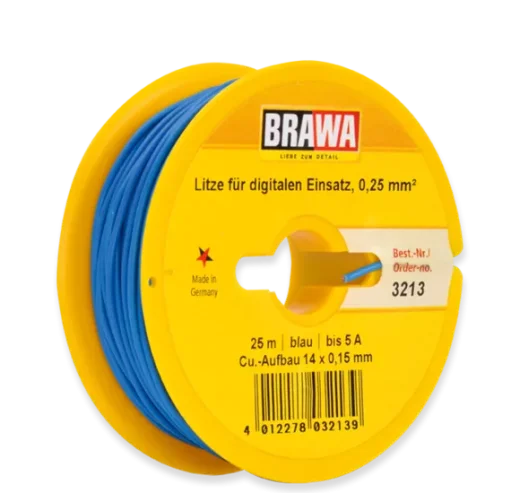 Brawa 3213 -  Litze f&uuml;r digitalen Einsatz, 0,25 mm&sup2;, blau