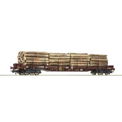 Roco 76574 - H0 Rungenwagen 4a.+Holzbeladung