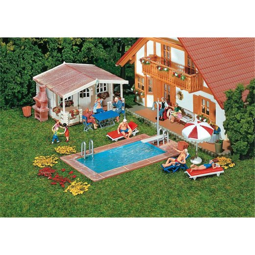 Faller 180542 - Swimming-Pool und Gartenhaus