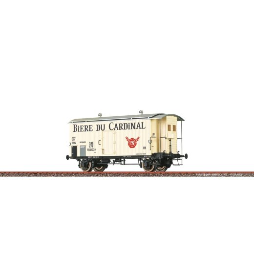 Brawa 47883 - H0 Gedeckter G&uuml;terwagen K2 &quot;Biere du Cardinal&quot; SBB III