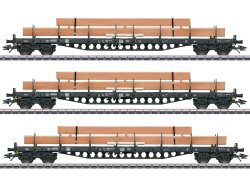 M&auml;rklin 47153 - H0 Rungenwagen-Set mit Holzbeladung