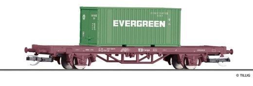 Tillig 17482 - TT START-Containertragwagen Lgs der CD, beladen mit einem 20&lsquo; Container, Ep. VI