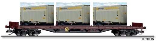 Tillig 18137 - TT Tragwagen der DB AG, beladen mit Innofreight WoodTainer XXL, Ep. V -FORMNEUHEIT-