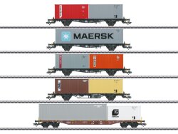 M&auml;rklin MHI 47680 - H0 Containerwagen-Set DB 5-teilig