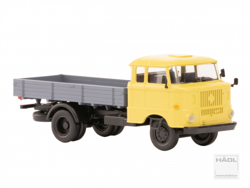 H&auml;dl 121045-10 - IFA W50L Speditionskabine, Holzpritsche, Sandgelb