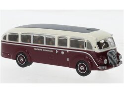 Brekina 52432 - H0 Mercedes LO 3500 dunkelrot, weiss,...