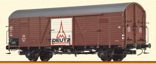 Brawa 50487 - H0 Gedeckter G&uuml;terwagen Glt23 &quot;Deutz Traktoren&quot; DB Ep. III