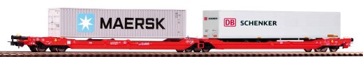 Piko 24619 - H0 T3000e DB AG  VI, beladen mit 1x Container 40`Maersk und 1x Trailer PNO