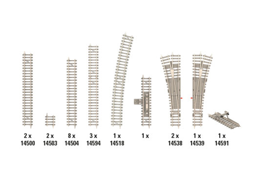 Minitrix T14321 - Gleis-Erg&auml;nzungspackung B1