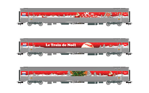 Jouef HJ4200 - H0 SNCF, dreiteiliges Coca-Cola-Weihnachtszugset &bdquo;Train de Noel&ldquo; von 2010, Ep. VI