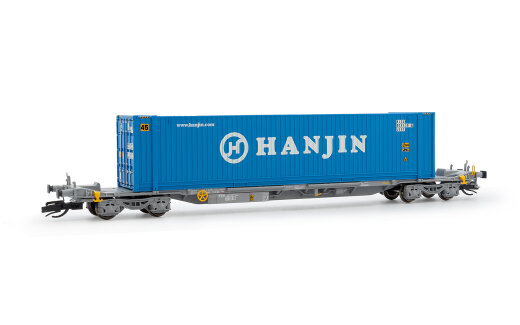 Arnold HN9753 - TT TOUAX, vierachsiger Containerwagen der Bauart Sffgmss mit 45 Container &bdquo;HANJIN&ldquo;, Ep. VI