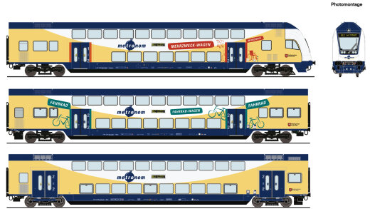 Roco 6210105 - 3-tlg. Set: Doppelstockwagen, metronom DCC