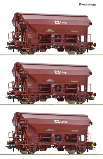 Roco 6600078 - 3-tlg Set: Schwenkdachwagen, CD Cargo DC