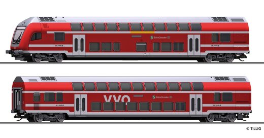 Tillig 01088 - TT Reisezugwagenset &bdquo;S-Bahn Dresden&ldquo; der DB AG Ep.6