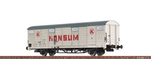 Brawa 49931 - H0 Gedeckter G&uuml;terwagen Gbs[1500] &quot;Konsum&quot; DR IV