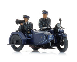 Artitec 387.580 - H0 Fertigmodell Reichspolizeimotorrad mit Beiwagen + 2 Figuren