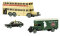 Brekina PMS 251107 - H0 Set Wiking-Verkehrs-Modelle 99 Berliner Doppeldeckerbus D38, MB L 2500 Koffer-LKW und VW 411 Taxi