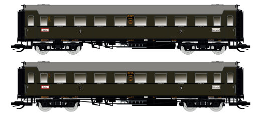 Saxonia 120177 - TT 2er Set Personenwagen C4&Uuml; Sa 07, DRG Ep.II