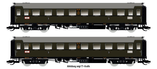 Saxonia 87177 - H0 2er Set Personenwagen C4&Uuml; Sa 07, DRG Ep.II