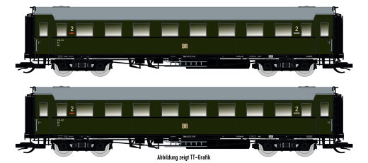 Saxonia 87181 - H0 2er Set Personenwagen C4&Uuml; Sa 07, DR Ep.III