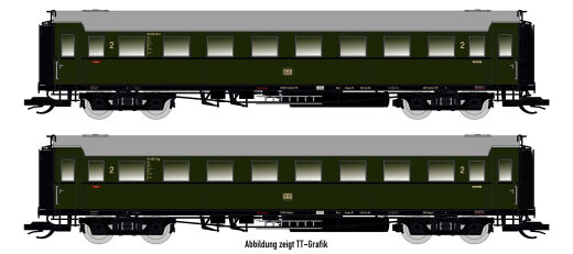 Saxonia 87187 - H0 2er Set Personenwagen C4&Uuml; Sa 07 m. Beleuchtung, DB Ep.III