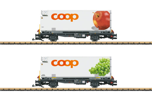 LGB L45887- Containerwagen Set COOP RhB