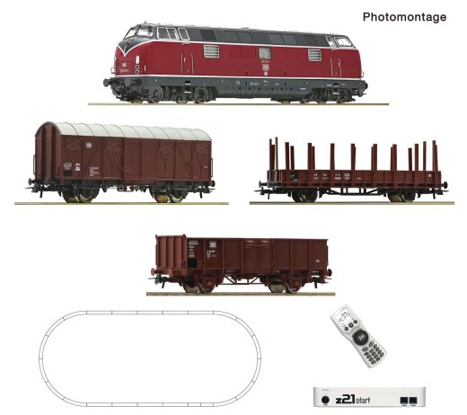 Roco 5110008 - H0 z21 start Digitalset: Diesellokomotive BR 221 mit G&uuml;terzug, DB Ep. 4 Digital