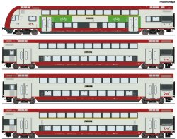 Roco 6210148 - H0 4-tlg. Set: Doppelstockwagen, CFL Ep. 6