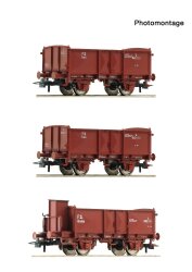 Roco 6600088 - H0 3-tlg. Set: Offene G&uuml;terwagen, FS...