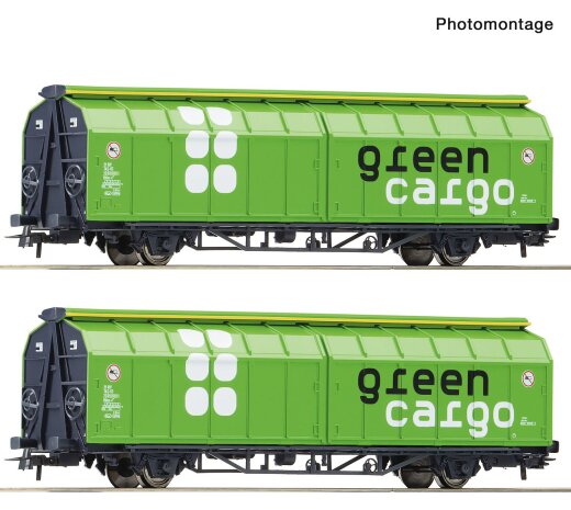 Roco 6600114 - H0 2-tlg. Set: Schiebewandwagen, Green Cargo Ep. 6