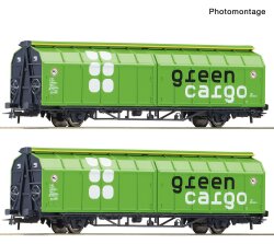 Roco 6600114 - H0 2-tlg. Set: Schiebewandwagen, Green...