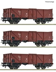 Roco 6600115 - H0 3-tlg. Set: Offene G&uuml;terwagen, DR...