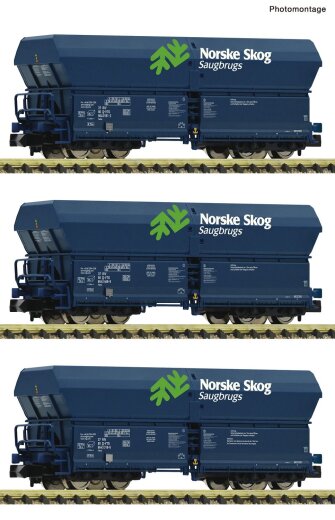 FLEISCHMANN 6660089 - N 3-tlg. Set: Selbstentladewagen &bdquo;Norske Skog&ldquo;, VTG Ep. 6