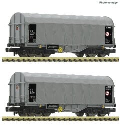 FLEISCHMANN 6660087 - N 2-tlg. Set: Schiebeplanenwagen,...