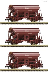 FLEISCHMANN 6660071 - N 3-tlg. Set: Schwenkdachwagen, DR...