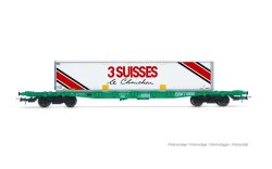 Jouef HJ6277 - H0 SNCF, 4-achs. Containerwagen S70, mit...