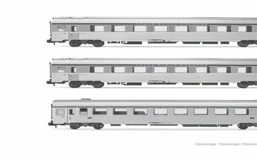 Arnold HN4498 - N SNCF, 3-tlg. Set klimatisierter Reisezugwagen der Bauart &bdquo;Mistral 69&ldquo;, TEE &bdquo;Jules Verne&ldquo;, Ep. IV