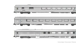 Arnold HN4500 - N SNCF, 3-tlg. Set TEE-Wagen...