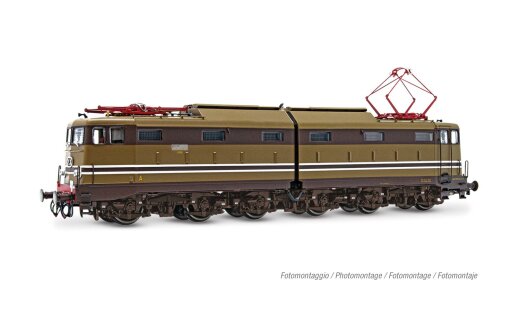 Rivarossi HR2979 - H0 FS, 6-achs. Elektrolokomotive E.645 2. Serie, Alu-Streifen, braune Drehgestelle, gro&szlig;e Trittstufen, Ep. IV