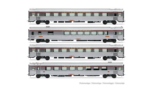 Jouef HJ4205 - H0 SNCF, 4-tlg. Set TEE &bdquo;Jules Verne&ldquo;, Ep. IV (Set 1 von 2)