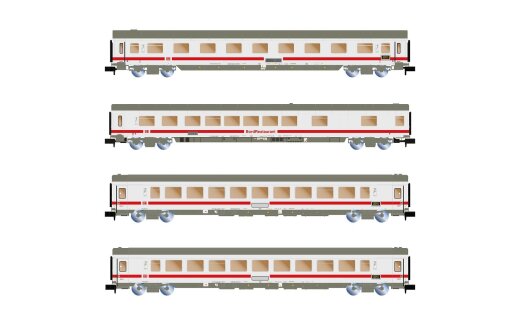 Arnold HN4504 - N DB AG, 4-tlg. Set IC Wawel Hamburg &ndash; Berlin &ndash; Krakau, bestehend aus 1 x Avmz + 1 x ARmz218 + 2 x Bpmz, &bdquo;ICE&ldquo;-Farbgebung, Ep. VI