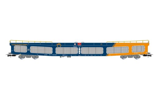 Rivarossi HR4420 - H0 ZSSK, Autotransportwagen DDm916 , in blau-orangefarbener Farbgebung, Ep. VI