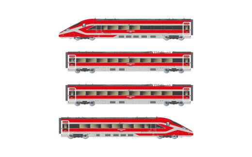 Arnold HN2619D - N FS Trenitalia, 4-tlg. Grundset des Hochgeschwindigkeitszugs &bdquo;Frecciarossa 1000&ldquo;, in neuer Farbgebung, Ep. VI, mit DCC-Decoder