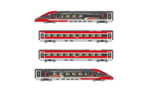 Arnold HN2620D - N FS Trenitalia, 4-tlg. Grundset des Hochgeschwindigkeitszugs &bdquo;Frecciarossa 1000&ldquo;, mit &bdquo;Ducati&ldquo;-Werbung, Ep. VI, mit DCC-Decoder